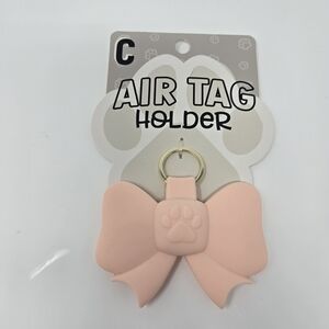 Pink Bow Air Tag Holder for Kids